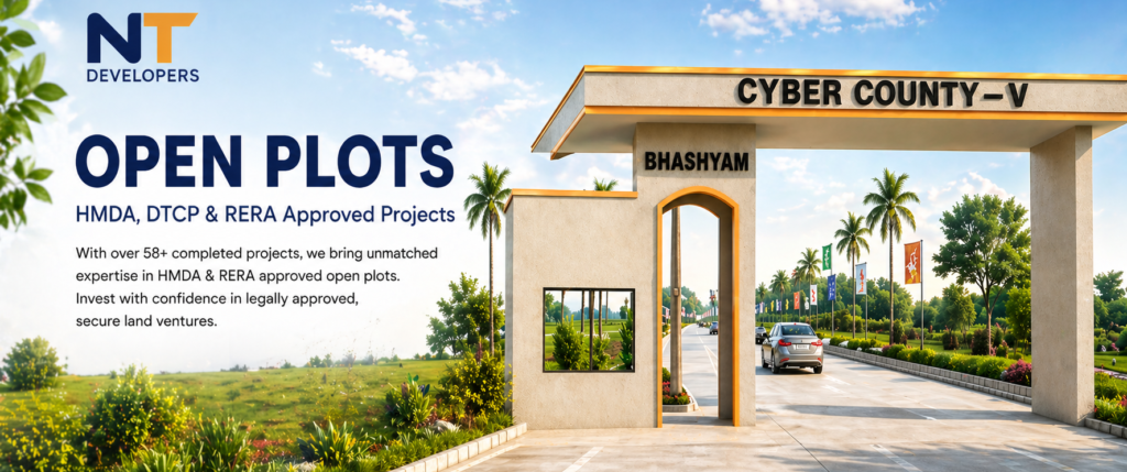 HMDA-approved gated community plots in Adibatla